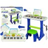 Clavier piano électrique pour enfants Notes de musique bleues USB