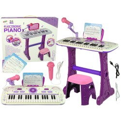 Elektryczne Pianino Keyboard Dla Dzieci Różowy Nuty USB