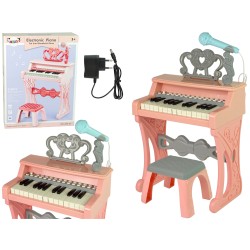 Piano électrique orgue rose avec chaise 25 touches