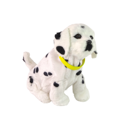 Peluche  chien dalmatien interactif qui aboie et remue la queue