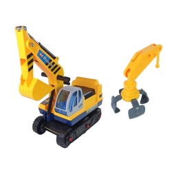 Tracteur tracto pelle porteur pour enfant Grappin avec bras mobile jaune