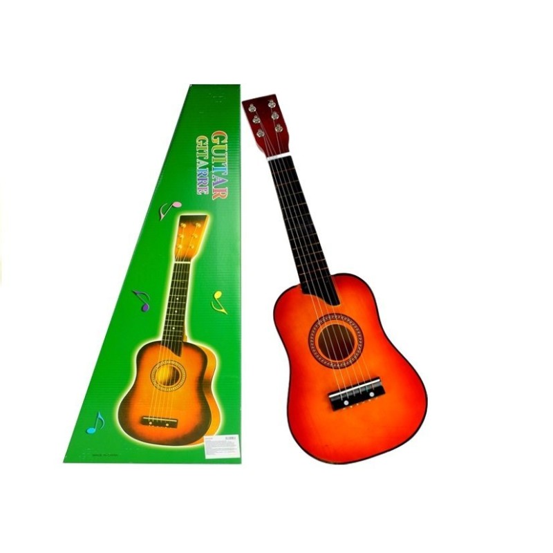 Guitare classique en bois avec médiator rouge 60 cm