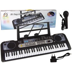 Keyboard z Mikrofonem Instrument Muzyczny Czarny