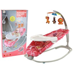 Transat Balancelle bebe 2en1 Chaise berçante Sons Vibrations Girafe Rose