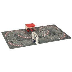 Piste de course automobile police électrique 2 voitures voitures contrôleurs courbes blocs de construction GD-02
