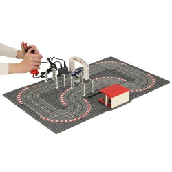 Piste de course automobile police électrique 2 voitures voitures contrôleurs courbes blocs de construction GD-02
