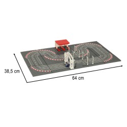 Piste de course automobile police électrique 2 voitures voitures contrôleurs courbes blocs de construction GD-02
