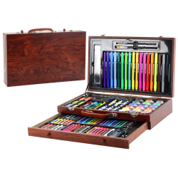 Coffret d'art  peinture coloriage  coffret en bois 123 pièces