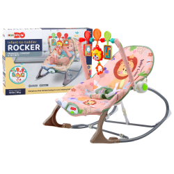 Transat Balancelle bebe Chaise berçante son vibration Lion rose