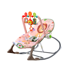 Transat Balancelle bebe Chaise berçante son vibration Lion rose