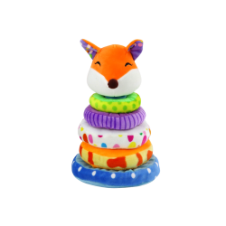 Pyramide Peluche Renard Mascotte Educative Colorée 27 cm