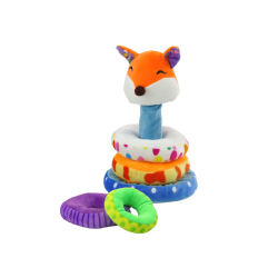 Pyramide Peluche Renard Mascotte Educative Colorée 27 cm