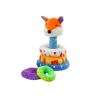 Pyramide Peluche Renard Mascotte Educative Colorée 27 cm