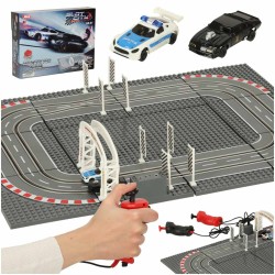 Piste de voiture de course de police électrique + 2 blocs de construction de voitures GD-01
