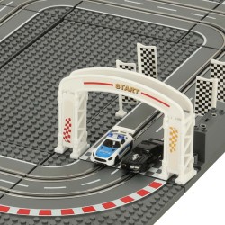 Piste de voiture de course de police électrique + 2 blocs de construction de voitures GD-01
