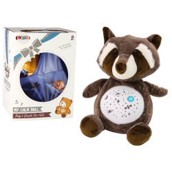 Ours en peluche Sommeil Lumières Sons Mode jour et nuit Raton laveur