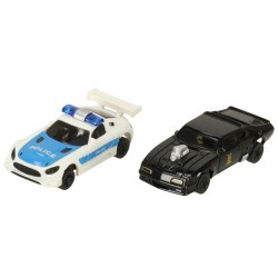 Piste de voiture de course de police électrique + 2 blocs de construction de voitures GD-01
