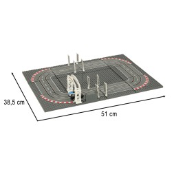 Piste de voiture de course de police électrique + 2 blocs de construction de voitures GD-01
