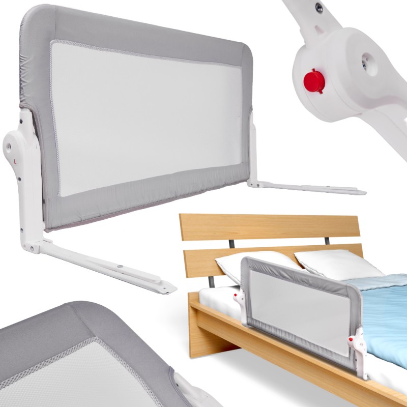 Barrière de sécurité protection de lit 150cm gris
