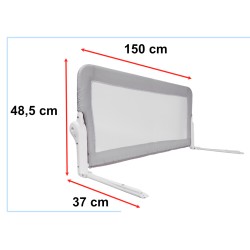 Barrière de sécurité protection de lit 150cm gris
