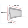 Barrière de sécurité protection de lit 150cm gris
