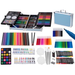 Coffret peinture coloriage  valise 145 éléments Bleu