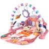 Educational mat with piano and rattles pink