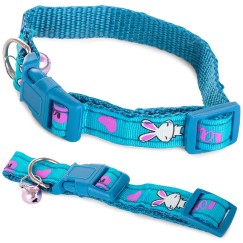 Collier en tissu pour chien chat avec clochette 1.5
