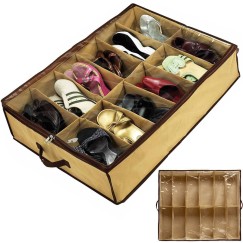 Boîte rangement chaussures avec housse pour 12 paires