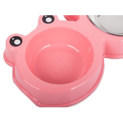 Bol d'alimentation double pour chat chiens metallique 0.175l x 2
