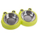 Miska podwójna dla psa kota metalowa 0,175l x 2