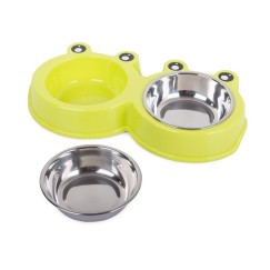 Miska podwójna dla psa kota metalowa 0,175l x 2