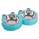 Miska podwójna dla psa kota metalowa 0,3l x 2