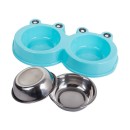 Miska podwójna dla psa kota metalowa 0,3l x 2