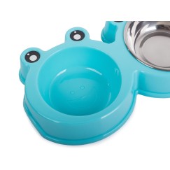 Miska podwójna dla psa kota metalowa 0,3l x 2