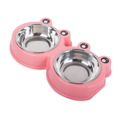 Miska podwójna dla psa kota metalowa 0,3l x 2