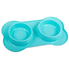 Double bol pour nourriture pour chien/chat 400ml x 2
