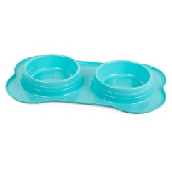 Double bol pour nourriture pour chien/chat 400ml x 2
