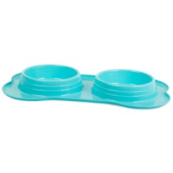 Double bol pour nourriture pour chien/chat 400ml x 2
