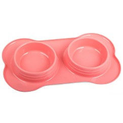 Double bol pour nourriture pour chien/chat 400ml x 2
