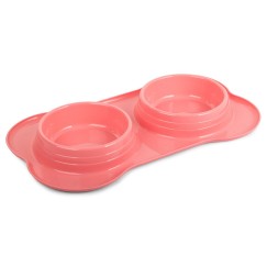 Double bol pour nourriture pour chien/chat 400ml x 2
