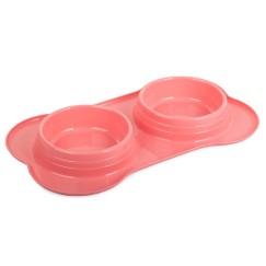 Double bol pour nourriture pour chien/chat 400ml x 2
