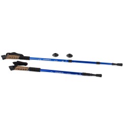 Kij nordic walking z korkową rączką kolor niebieski