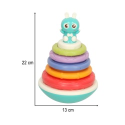 Tour d'empilage sensorielle jouet Roly-poly Bibi-inn bleu
