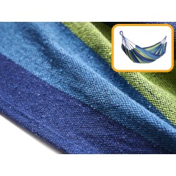 Single person hammock 200x100 reinforced blue + mounting kit