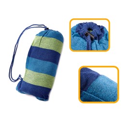 Single person hammock 200x100 reinforced blue + mounting kit
