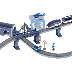 Electric train train police cars 92 elements ~300cm