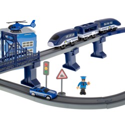 Electric train train police cars 92 elements ~300cm