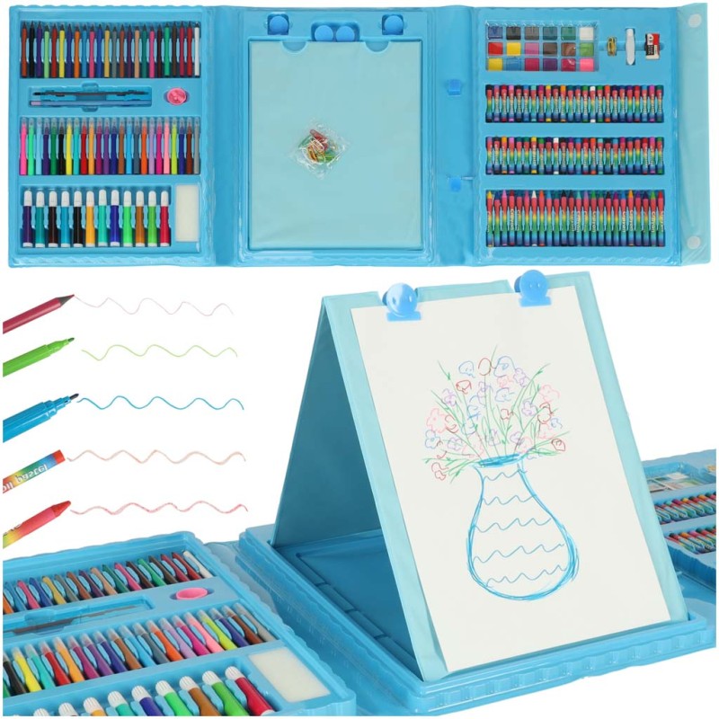 Coffret coloriage peinture en coffret 208 elements Bleu