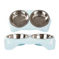 Miska podwójna dla psa kota metalowa 350ml x 2